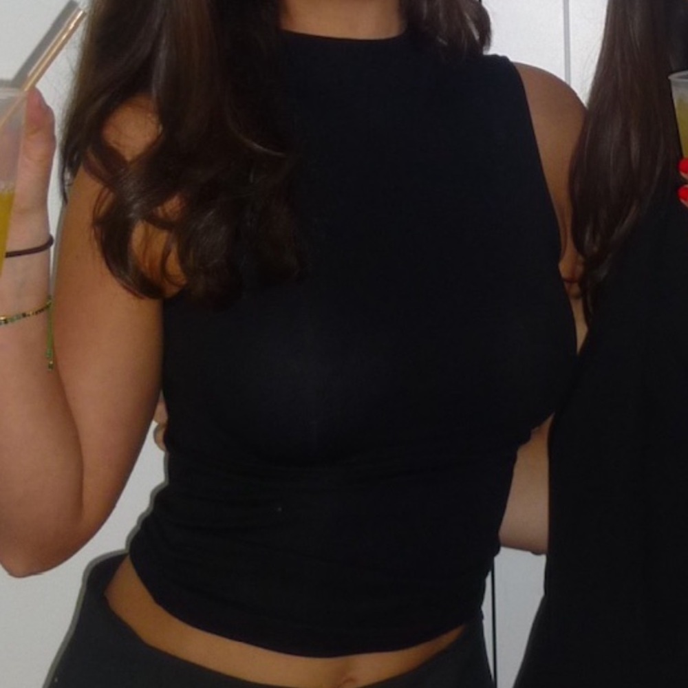 Black High Neck Top